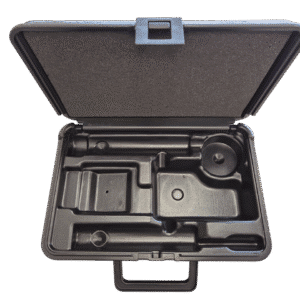 Durable hard-shell carrying case designed to protect the Delmhorst FX2000 moisture meter and accessories