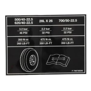 700738295 massey ferguson decal tyre pressure